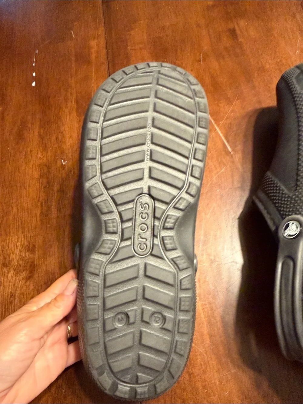 CROCS Black Fleece-Lined Slip-On Clogs